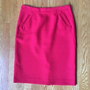 LOFT Bright Red Pencil Career Skirt EUC Sz 2 EUC
